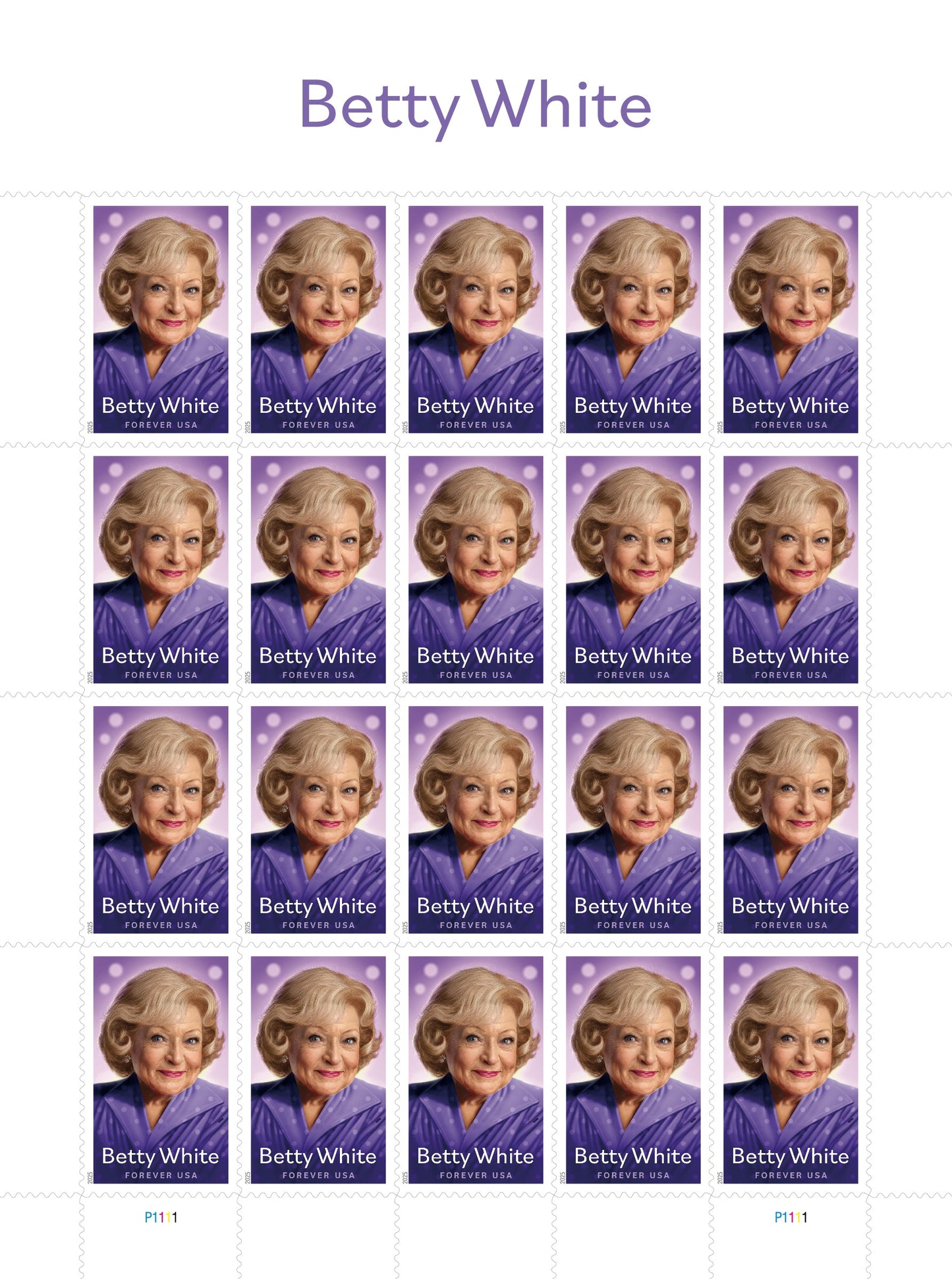 Betty White Forever Postage Stamps