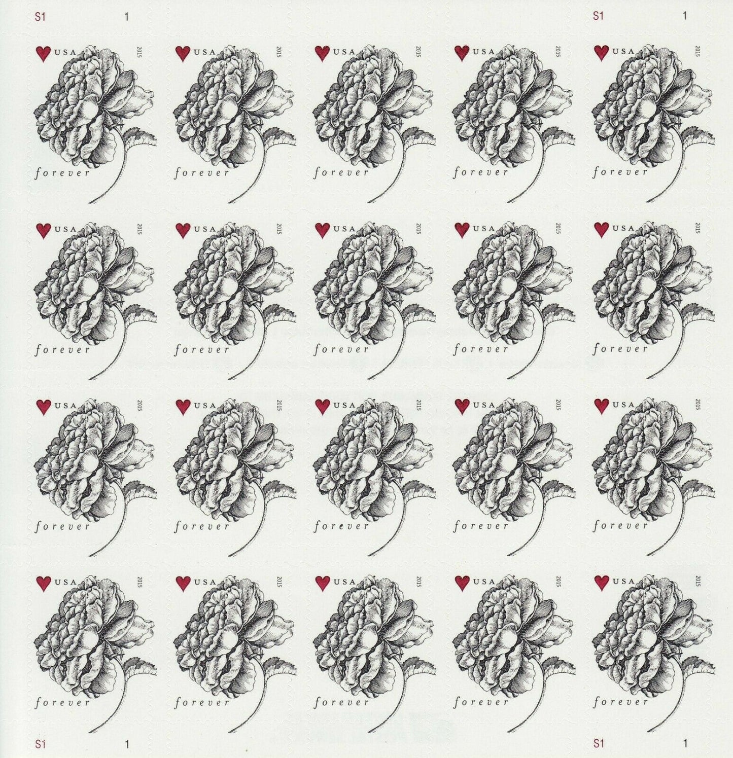 Vintage Rose Forever Stamps