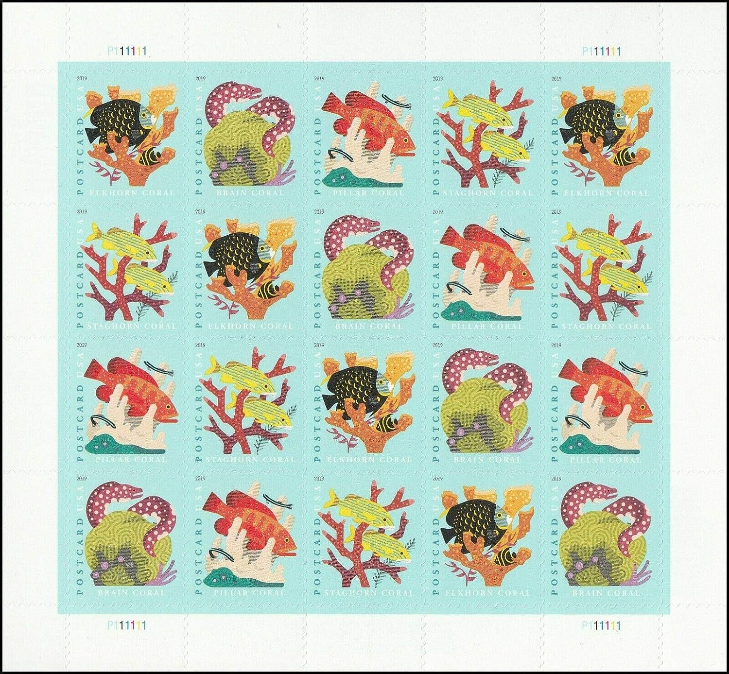 Coral Reefs Forever Postcard Postage Stamps