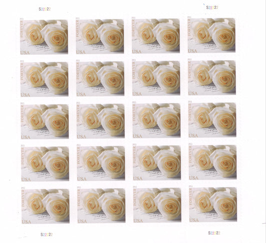 White Wedding Rose Forever Stamps